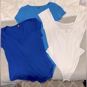 SHEIN Fitted Bodysuit Short Sleeve bundle of 3